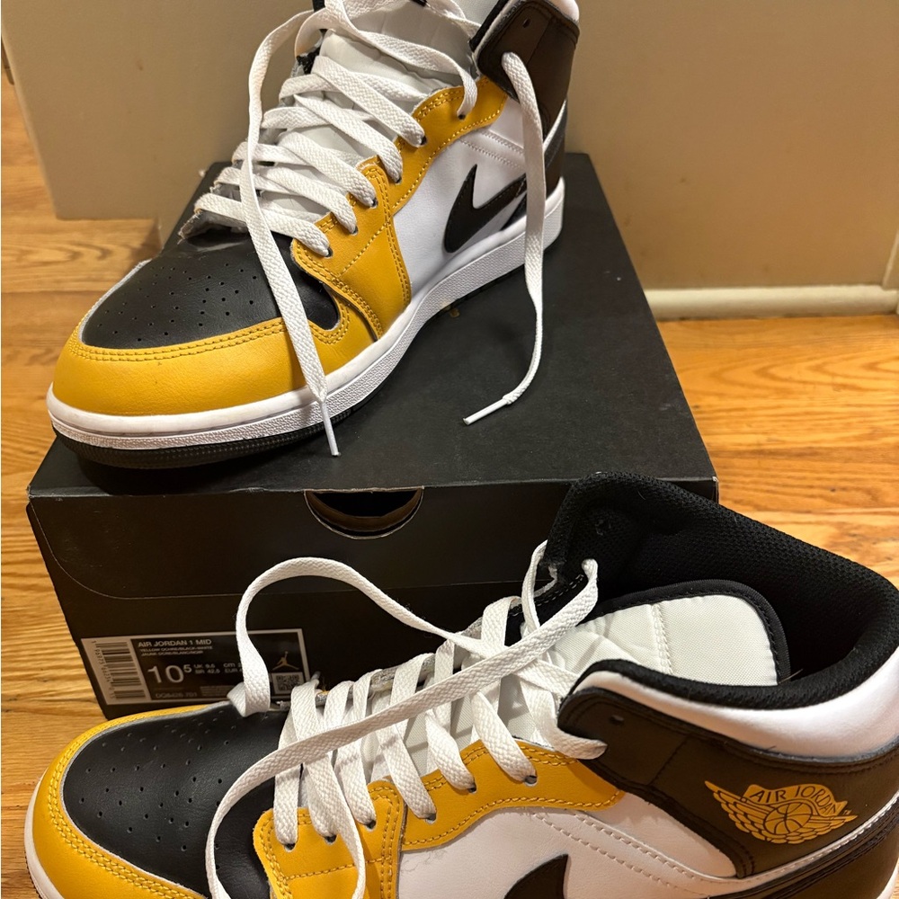 Nike Air Jordan Sneakers - Black, White, Yellow
